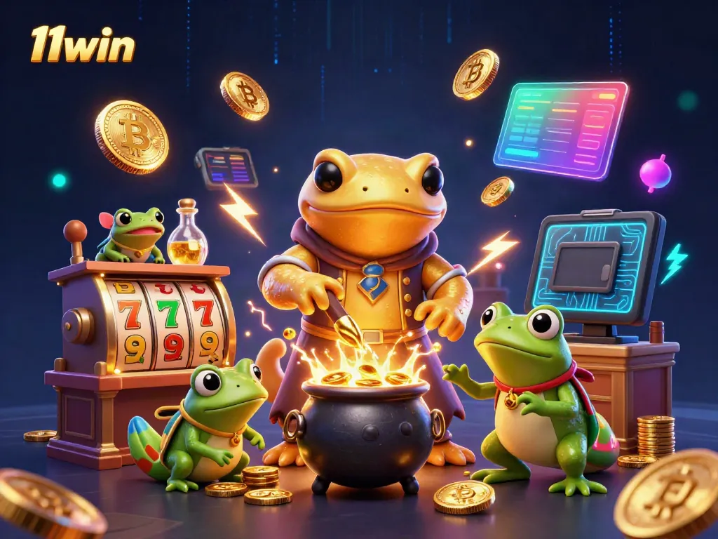 Experience the dynamic world of 11win with a captivating scene of alchemy in a casino.